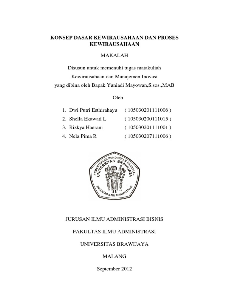 Konsep Dasar Kewirausahaan