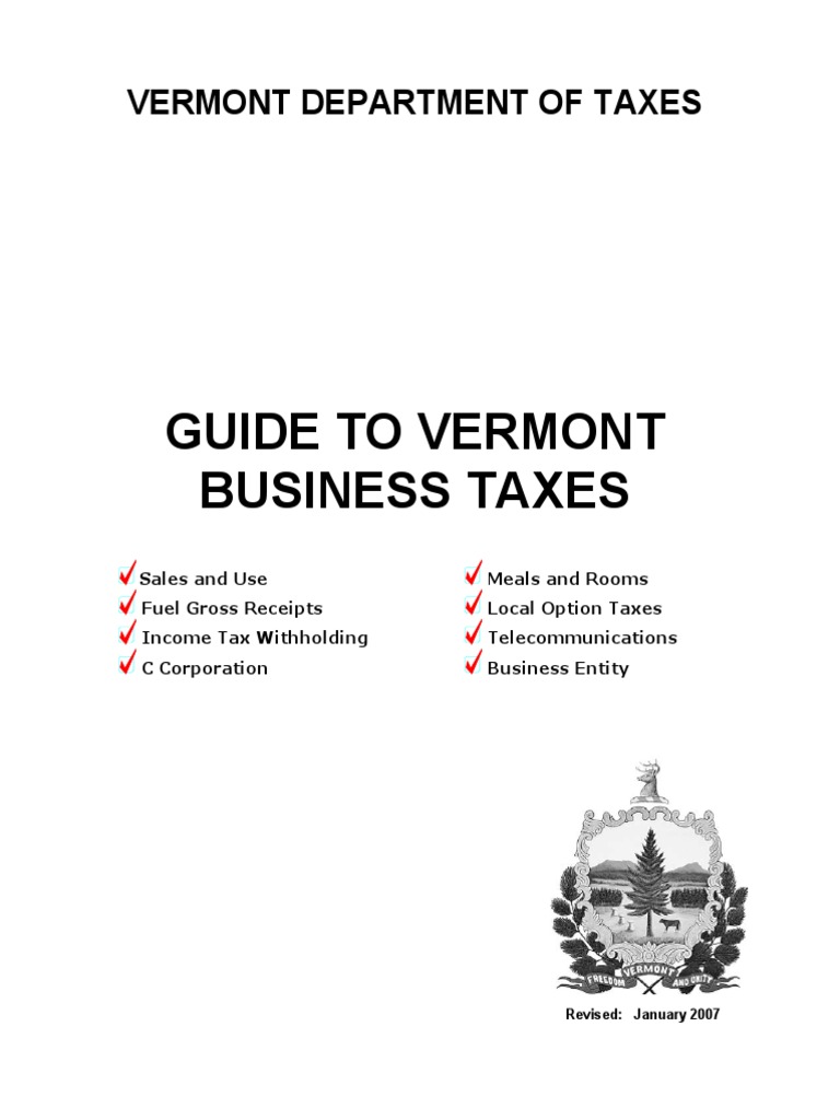 Guide To Vermont Business Taxes Sales Taxes In The United States