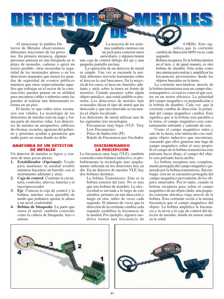 Funcionamiento de Detectores de Metales | PDF | Inductor | Campo magnético