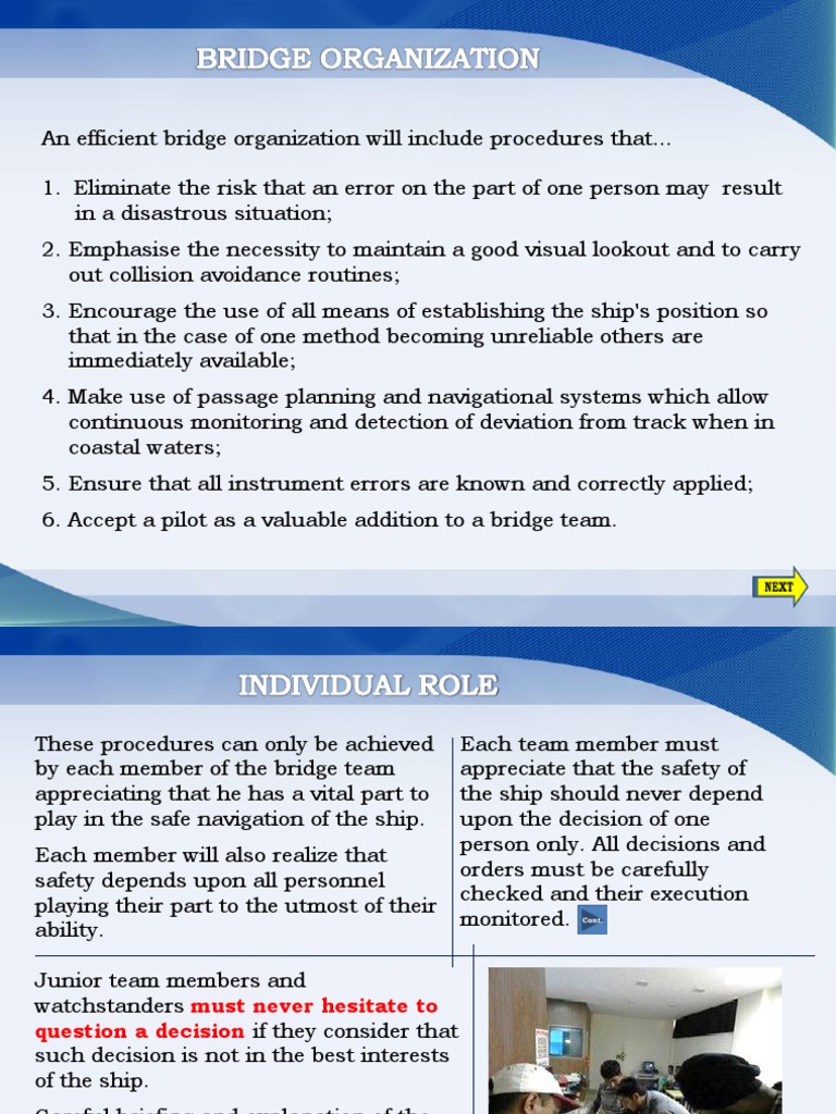 Bridge Team Organization and Safety | PDF | Navigation | Sea Captain