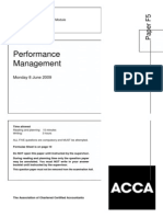 Performance Management: Monday 8 June 2009