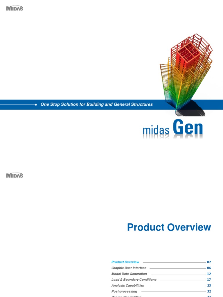 MIDAS Gen Description | PDF | Structural Load | Reinforced Concrete