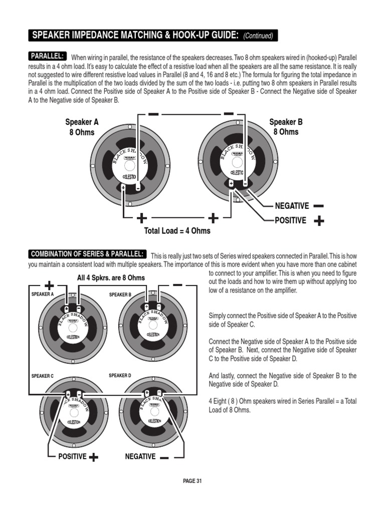 Speaker Impedance Matching and Hookup PDF PDF Series And Parallel