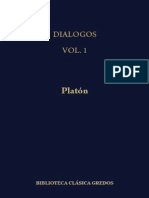 Platon Dialogos Vol 1 Gredos
