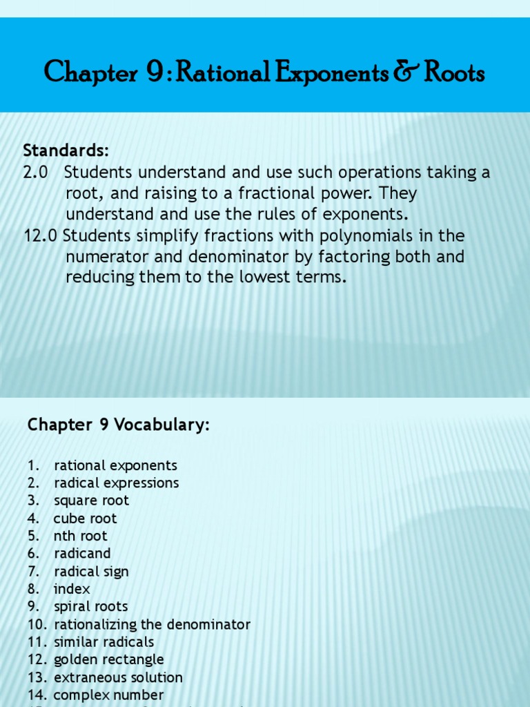 Lesson 9 1 Rational Exponents | PDF | Exponentiation | Fraction ...