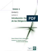 Lectura 1 Introduccion Derecho de Las Obligaciones