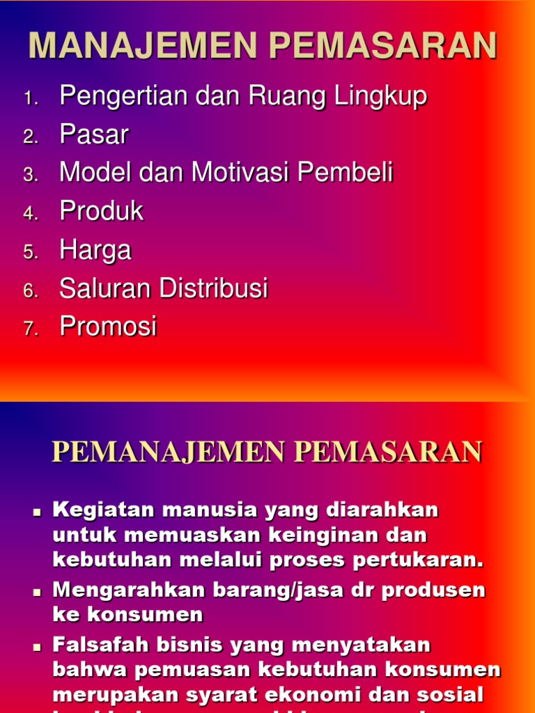 [PPT] MANAJEMEN PEMASARAN