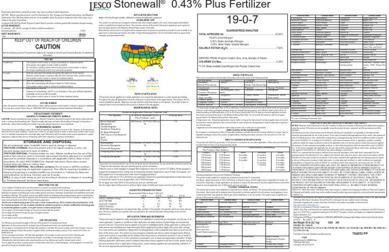 Stonewall 19-0-7 | PDF | Lawn | Sod