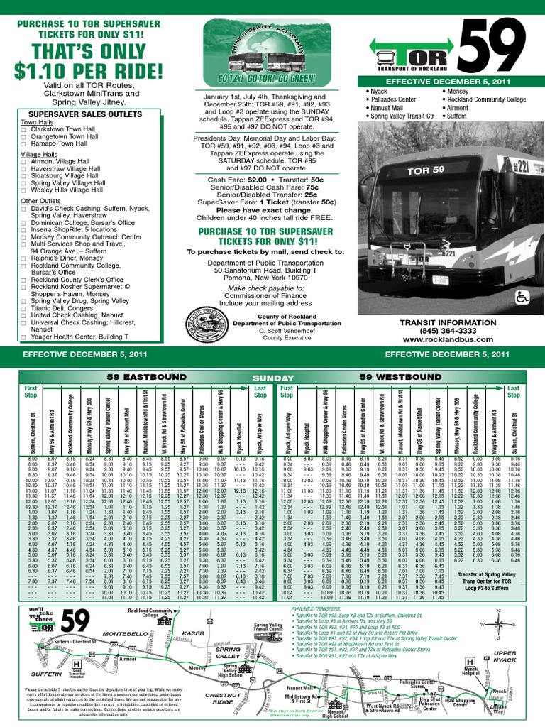 59 Ride On Bus Schedule Tor 59 Schedule Pdf Public Transport Bus Transport