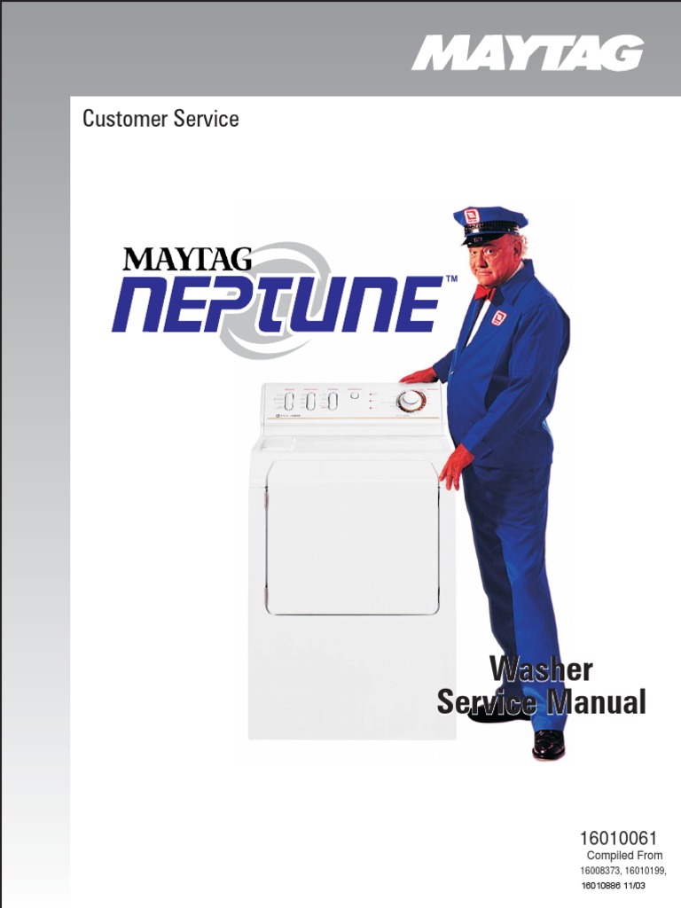 Maytag Neptune Washer Service Manual MAH6500AWW Washing Machine Electric Motor