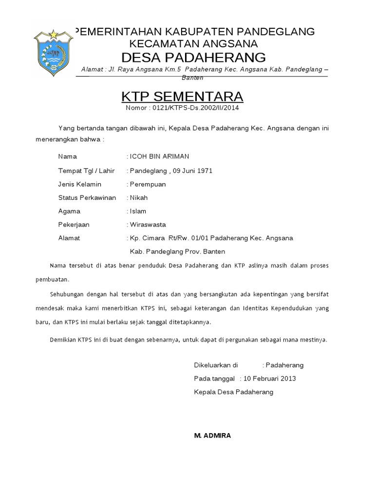 KTP Sementara | PDF | Kajian Bahasa Asing