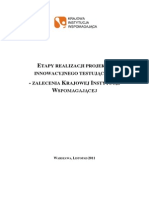 Etapy realizacji projektu innowacyjnego testującego - zalecenia Krajowej Instytucji Wspomagającej