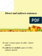 Direct and Indirect Sentences
