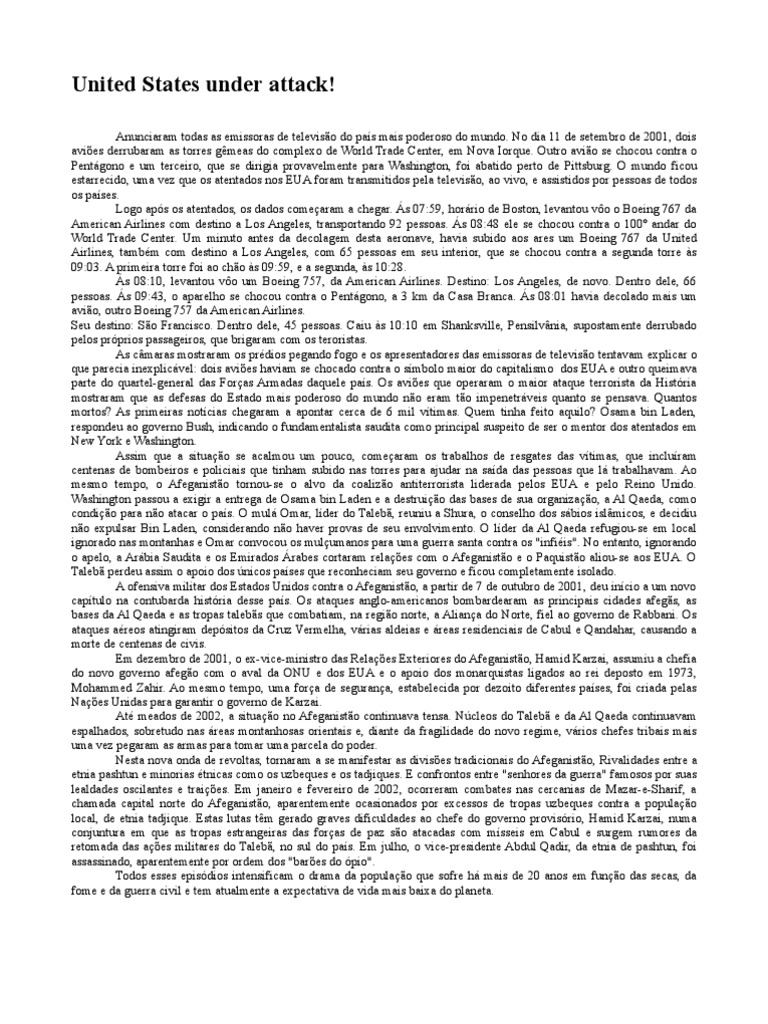 Ataques de 11 de Setembro: Impacto e Consequências | PDF | Al Qaeda ...