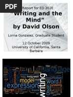 Report on Olson's "Writing and the Mind"