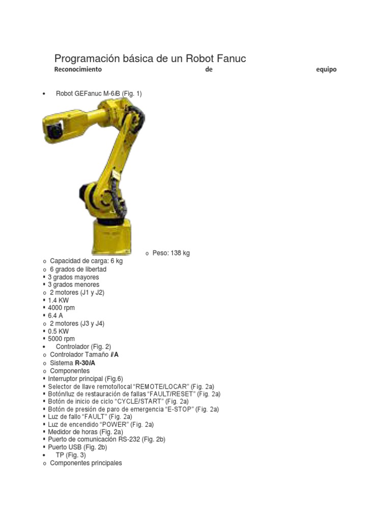 Programación Básica Robot Fanuc M-6iB | PDF | Informática | Software