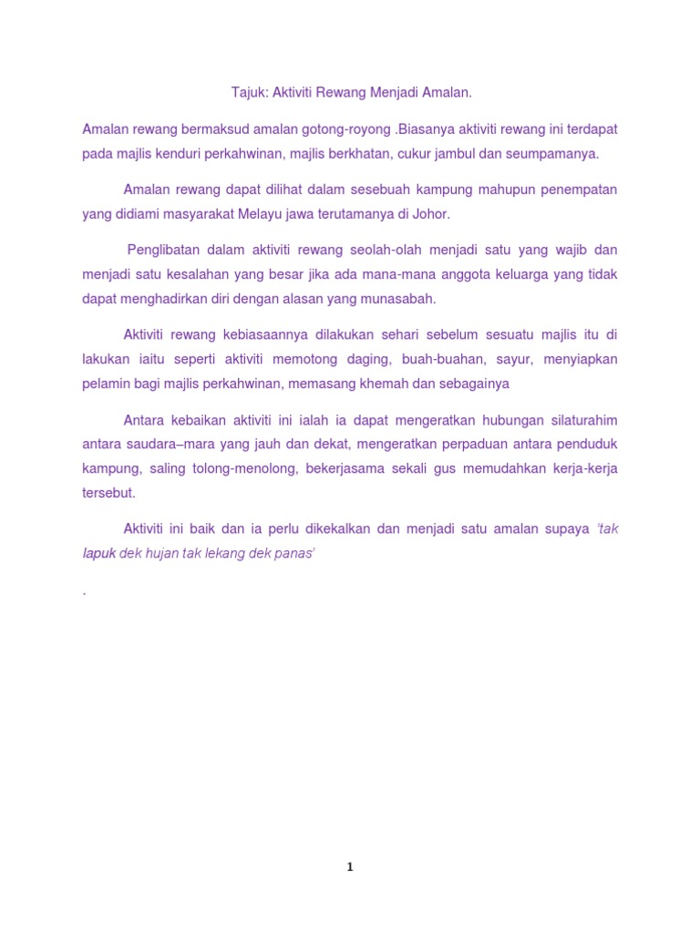 Aktiviti Rewang Pdf