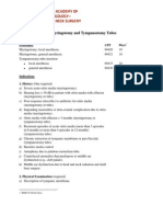 Myringotomy and Tympanostomy Tubes CI