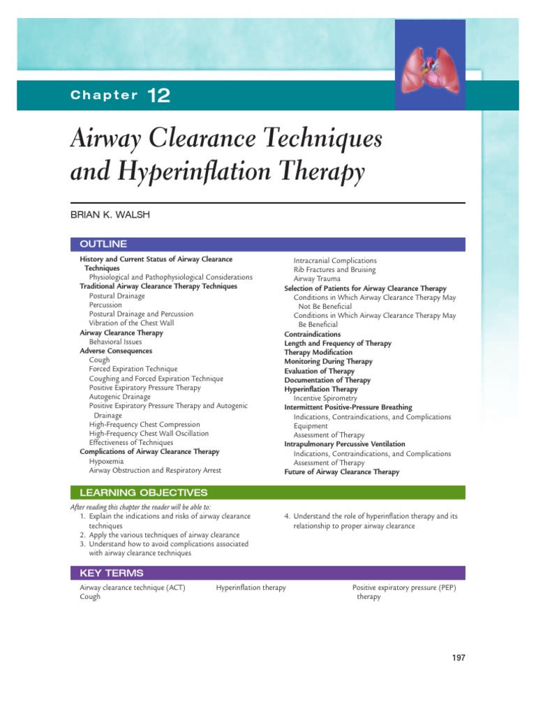 Airway Clearance Techniques and Hyperinflation Therapy Walsh Chapter 12