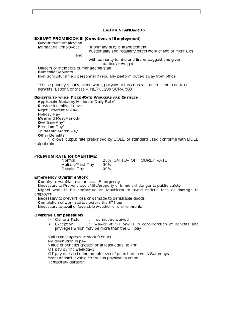 Labor Standards PDF Collective Bargaining Employment