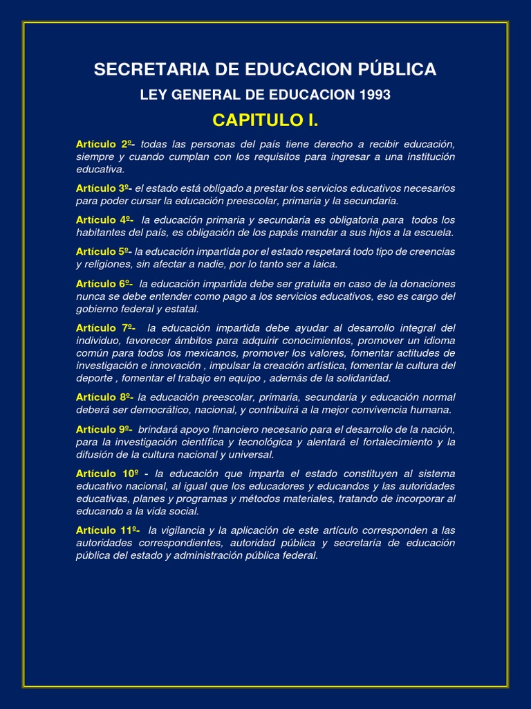 Resumen de la Ley General de Educación 1993 | PDF | Educación ...