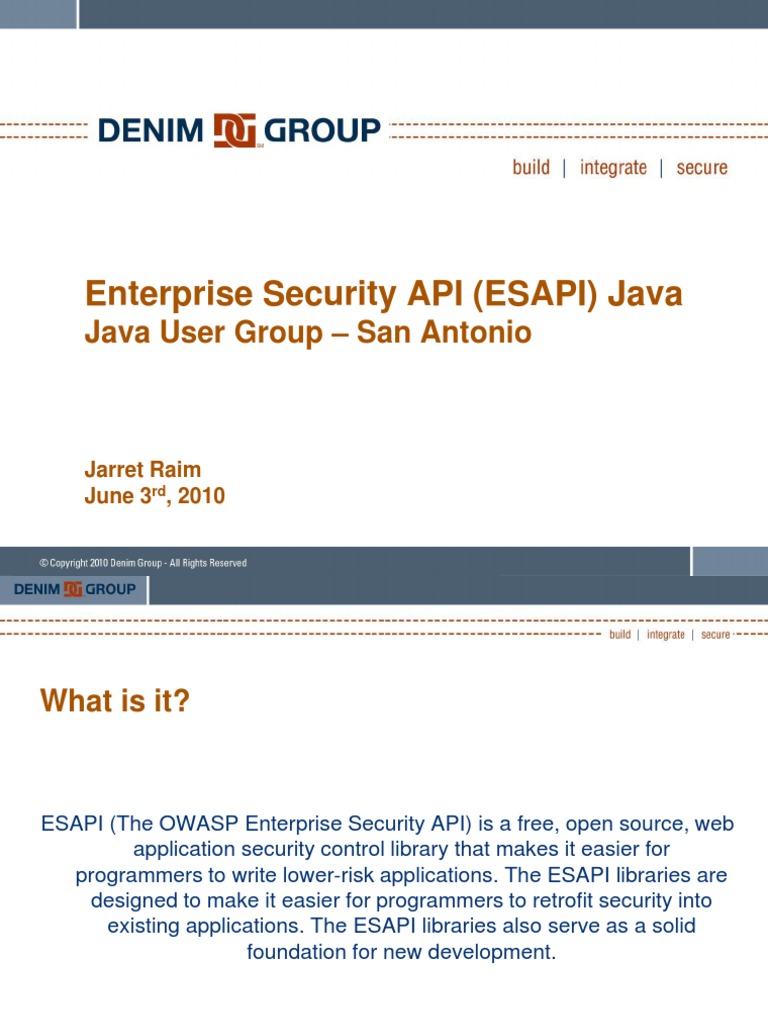 Esapi Jug | PDF | Application Programming Interface | Encryption
