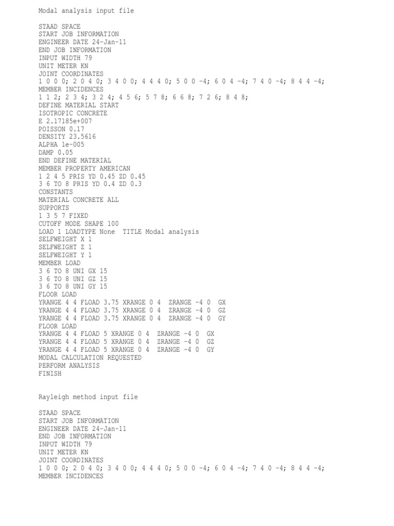 Modal Analysis in STAAD Pro | PDF | Teaching Methods & Materials ...