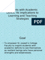 Assessment and Identification of Students With Academic Deficit