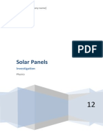 Solar Panel Investigation Year 11 Assignment