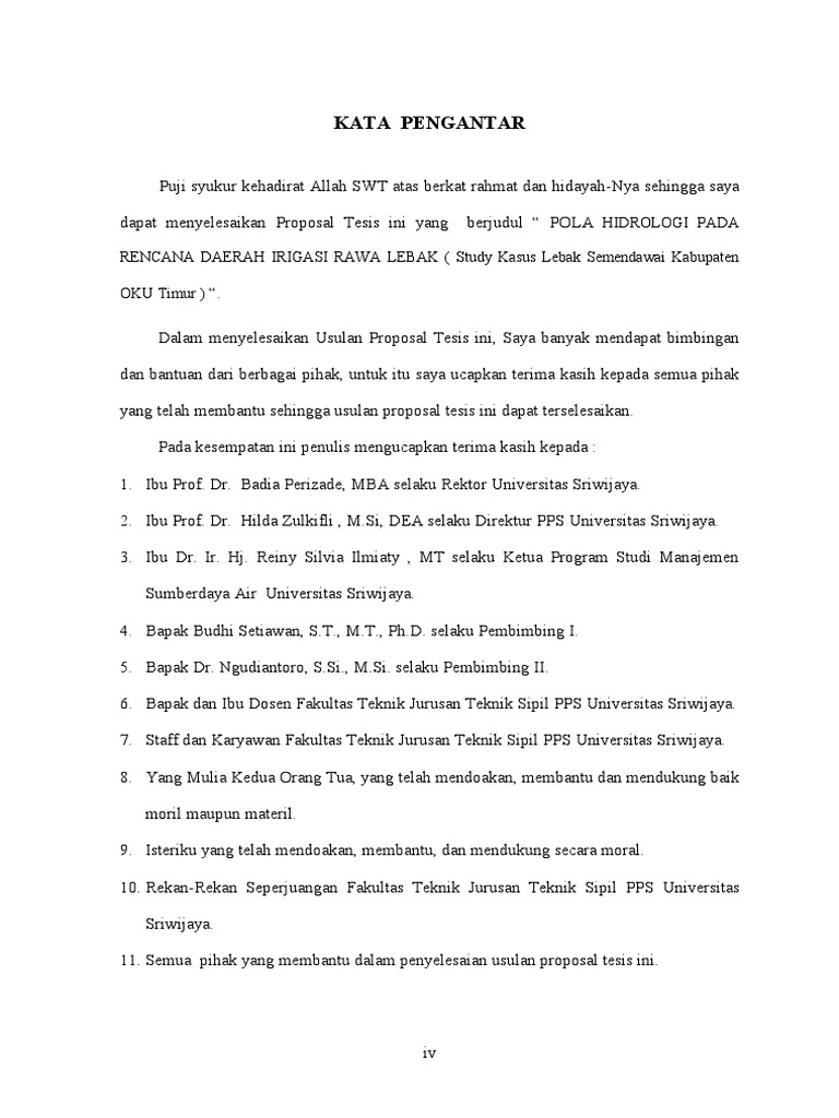 Contoh Kata Pengantar Tesis