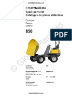 Lifton Neuson Wacker 850 Dumper Parts BOOK