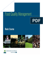 Food Quality Management: Basic Course