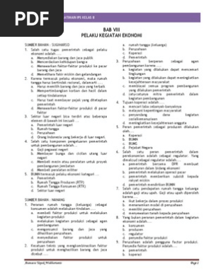 Soal Ips Kelas 8 Pelaku Kegiatan Ekonomi