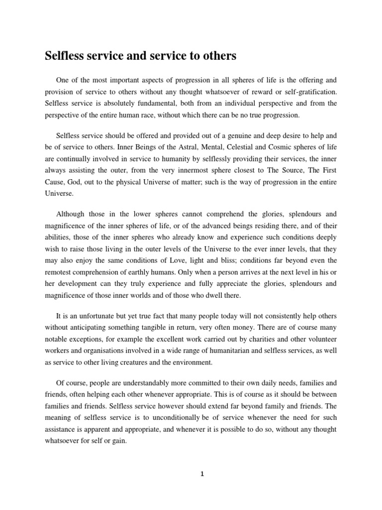 Selfless Service | PDF | Astral Projection | Plane (Esotericism)