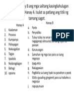 Hanapin Sa Hanay B Ang Mga Salitang Kasingkahulugan