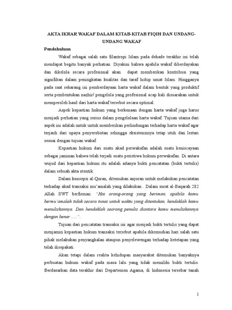 Contoh Formulir Wakaf Simak Gambar Berikut