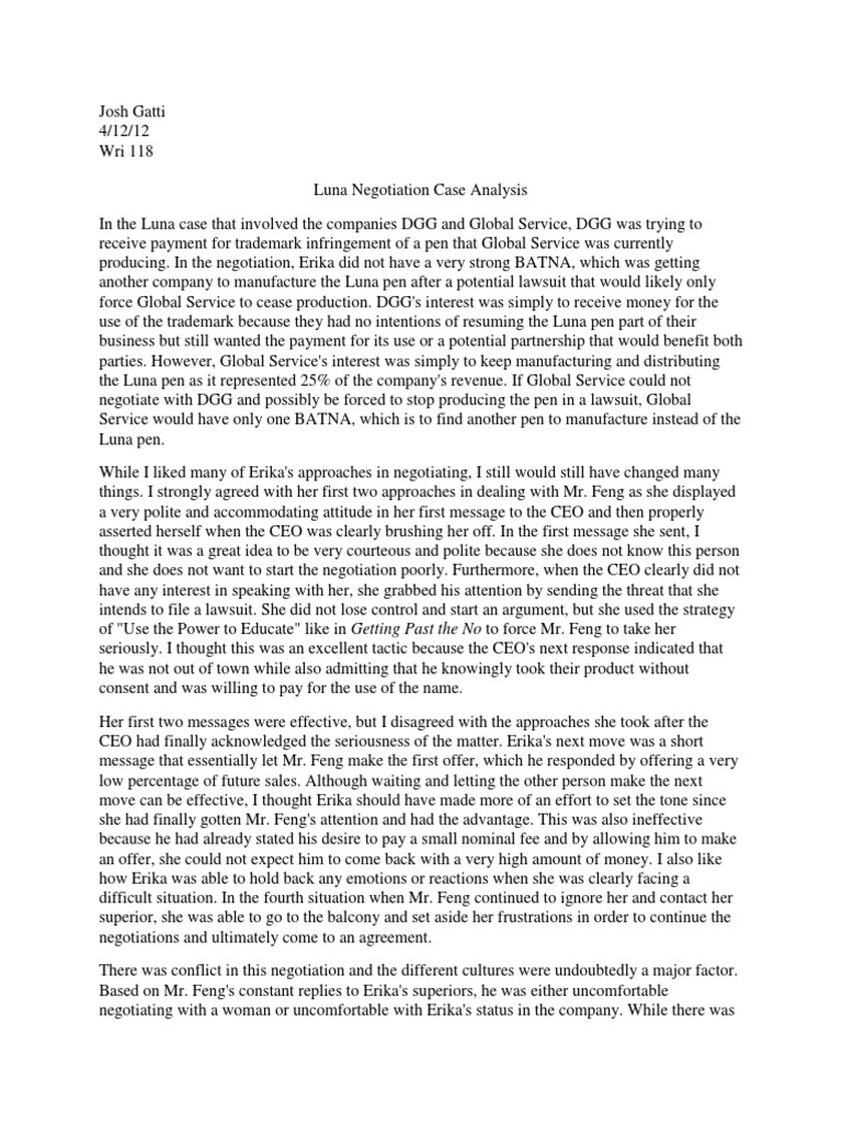 Negotiation case study pdf image