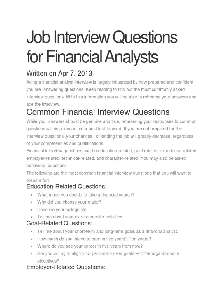 case study interview questions for financial analyst