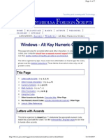 ALT Key Codes