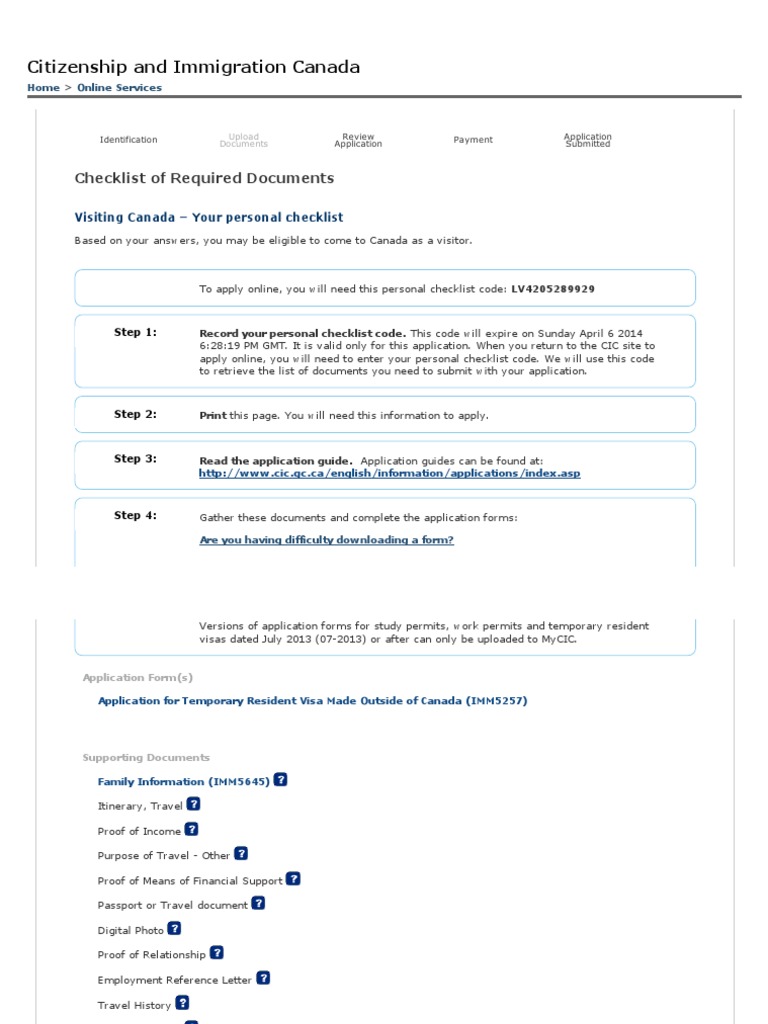 Canadian Immigration Checklist | Canada Fee Payment Checklist – DYVAY