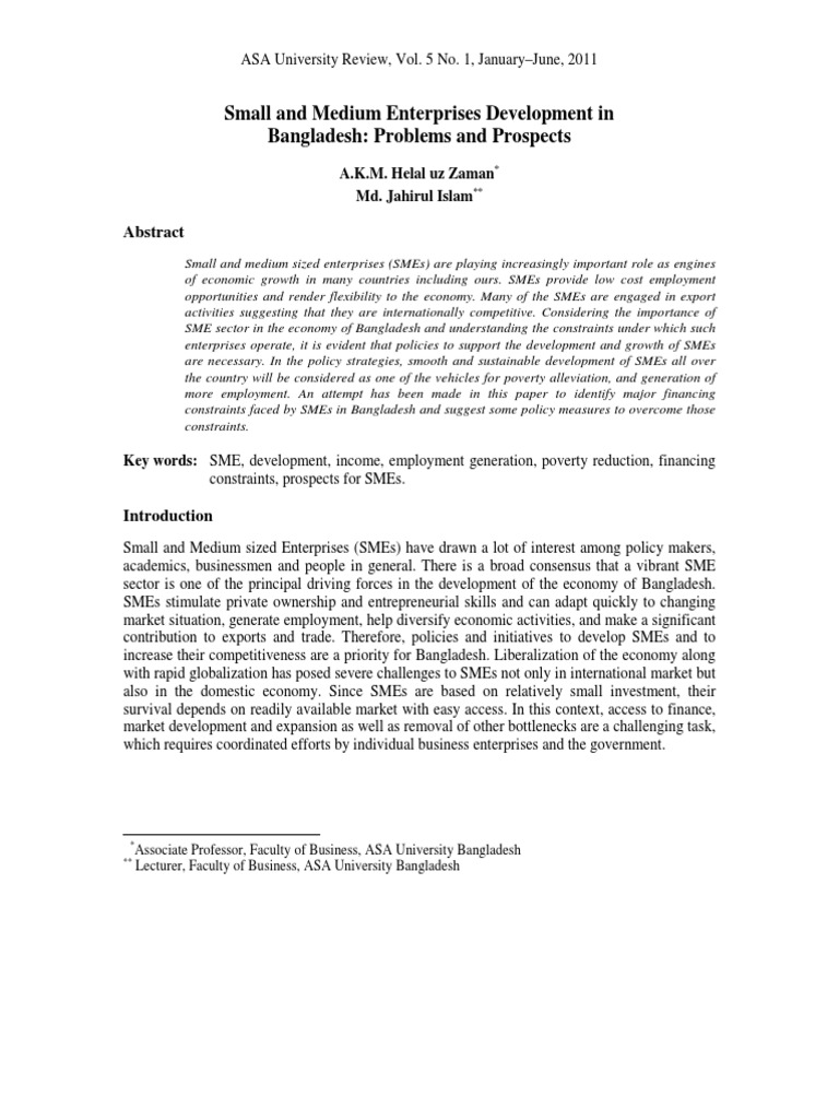 SME Development in Bangladesh: Challenges | PDF | Small And Medium ...