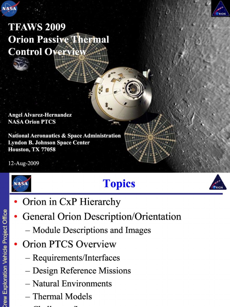 Orion PTCS Overview and Design Details | PDF | Orion (Spacecraft ...