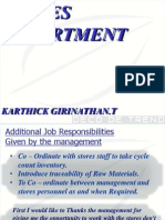 Stores Department: Karthick Girinathan.T