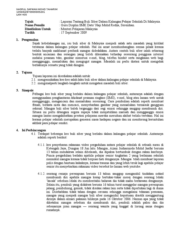 Laporan Kes Buli Siber