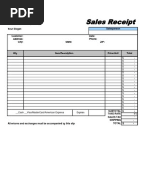 Sales Receipt