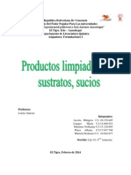 Productos Limpiadores, Sustratos y Sucios