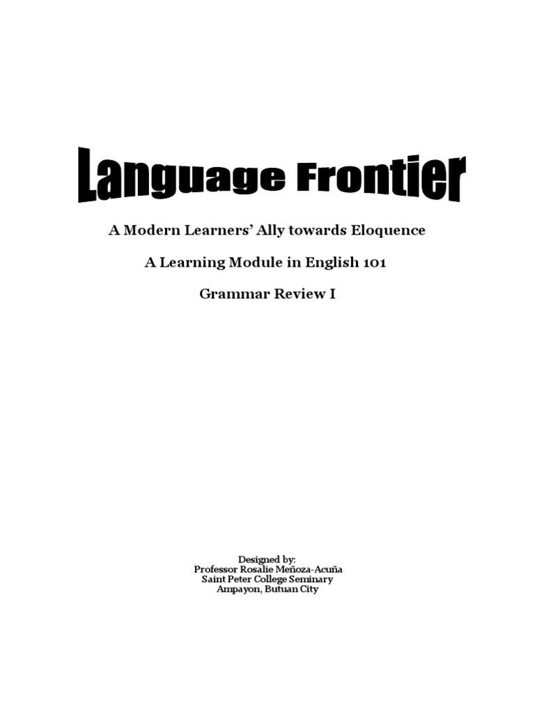 A Learning Module in English 101 PDF Adverb Adjective