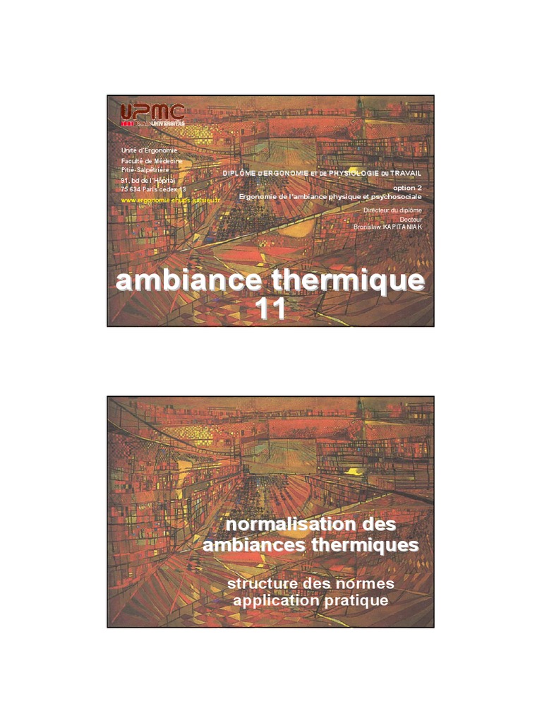 Ambiance Thermique 10 | Température | Ergonomie et facteurs humains