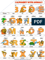 Animals Theme English Alphabet Picture Dictionary Vocabulary Worksheet