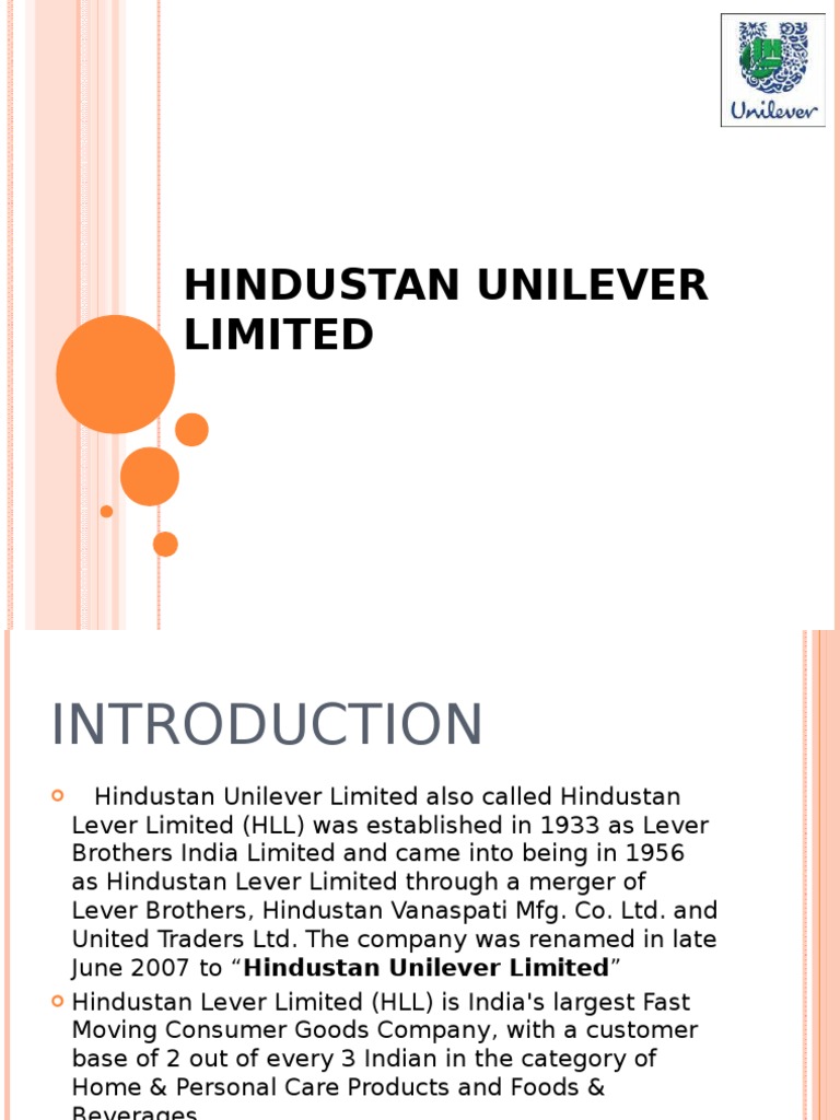 Hindustan Unilever PDF Business Economies